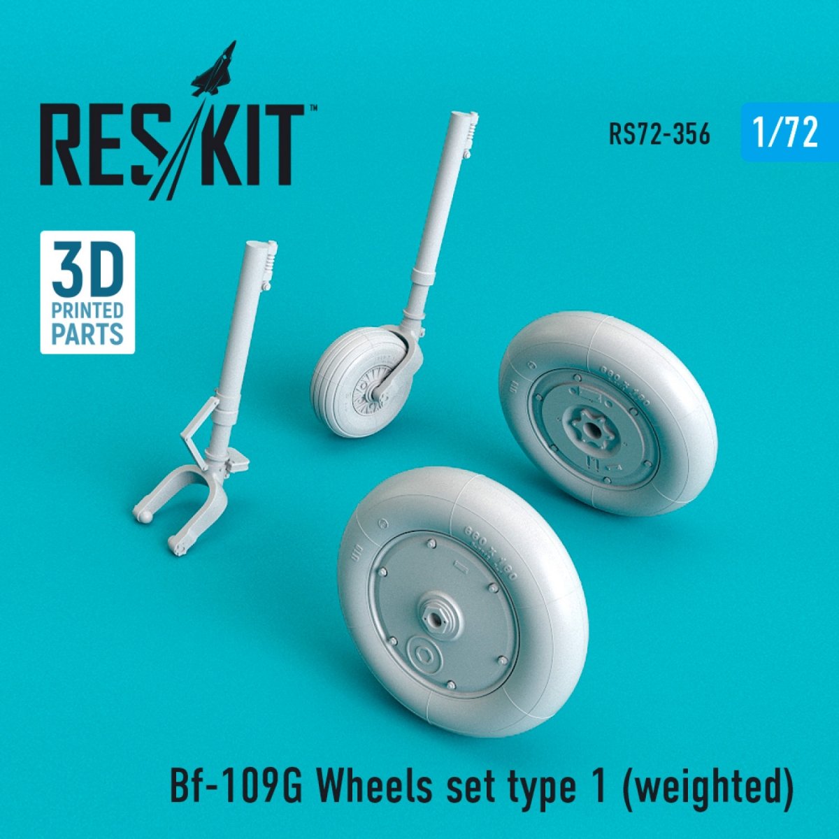 RESKIT RS72-0356 BF-109G JEU DE ROUES TYPE 1 (LESTÉ) 1/72