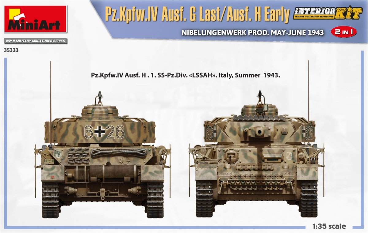 MiniArt 35333 Pz.Kpfw.IV Ausf. G Last/Ausf. H Early. NIBELUNGENWERK PROD. MAY-JUNE 1943. 2 IN 1 INTERIOR KIT 1/35 – zdjęcie 18
