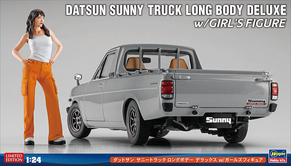 Hasegawa SP626 Datsun Sunny Truck Long Body Deluxe avec figurine de fille 1/24