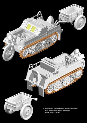 Dragon 6341 Sd.Kfz.2 Kettenkrad Early Production w/Infanteriekarren 1/35 – imagen 18