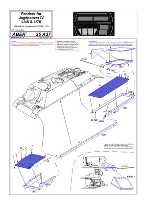 Aber 35A037 Błotniki do Jagdpanzera IV, L/48 i L/70 1/35 – imagen 4