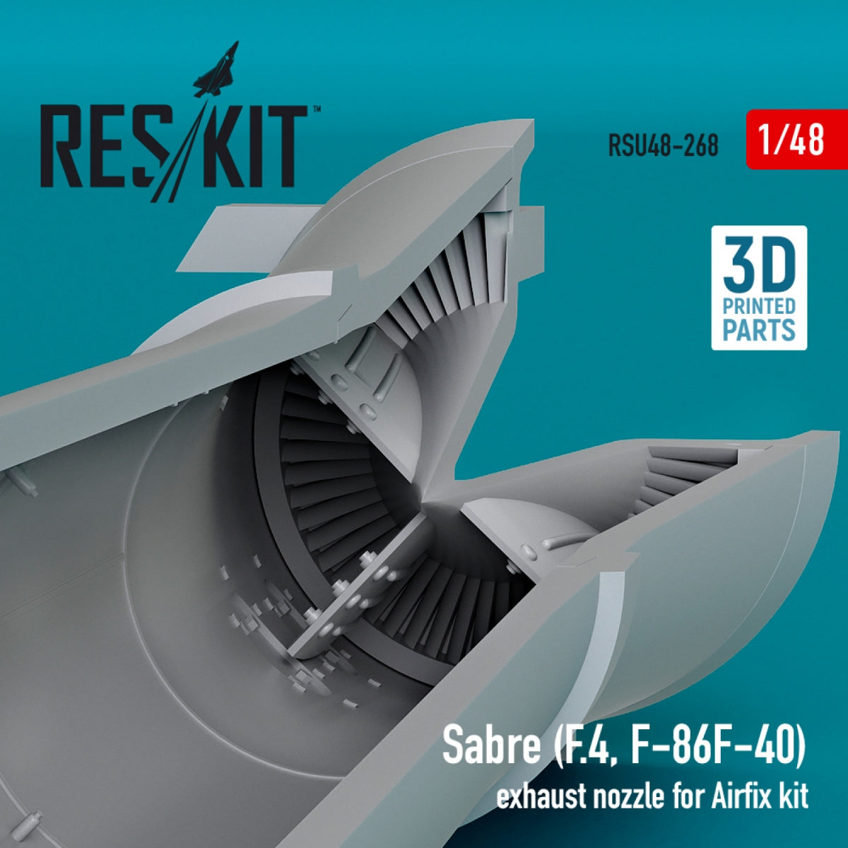 RESKIT RSU48-0268 Tuyère d&amp;#39;échappement Sabre (F.4, F-86, F-40) pour maquette Airfix (Impression 3D) 1/48 – image 3