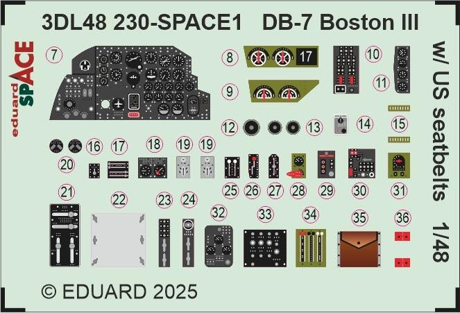 Eduard 3DL48230 DB-7 Boston III w/ US seatbelts SPACE HK Models 1/48 – Bild 3