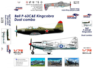 Dora Wings 7201D Bell P-63C&amp;amp;E Kincobra Dual combo 2in1 1/72 – immagine 2