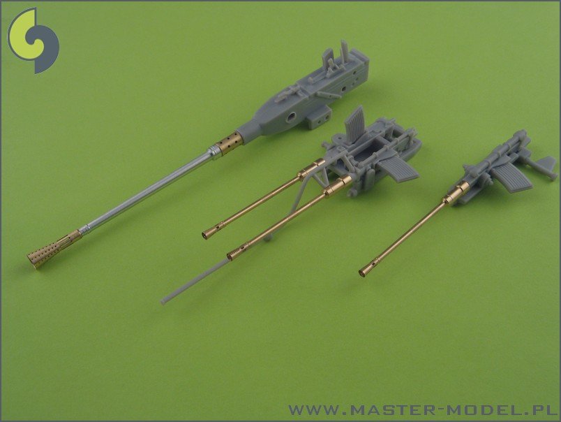 Master SM-35-003 Schnellboot Typ S-100 armament gun barrels - Flak M42 3,7cm (1pcs) and Flak 38 20mm (3pcs) – immagine 7