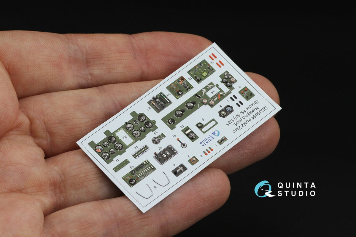 Quinta Studio QD35084 A6M2 Zero (Nakajima Prod.) 3D-Printed &amp;amp; coloured Interior on decal paper (Border Model) 1/35 – zdjęcie 4