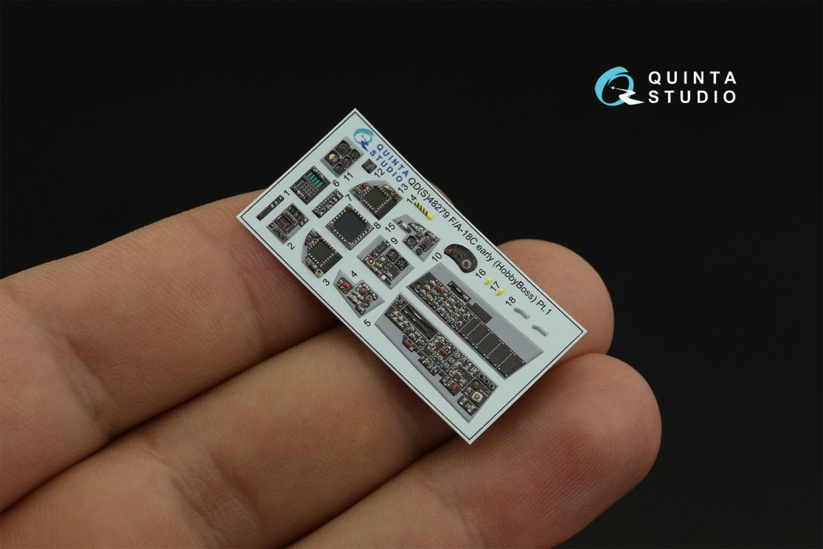 Quinta Studio QDS-48279 F/A-18C early 3D-Printed &amp;amp; coloured Interior on decal paper (HobbyBoss)(Small version) 1/48 – imagen 3