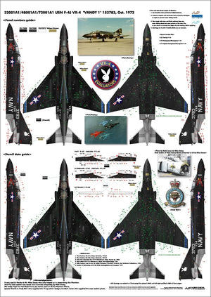 HobbyDecal AL48001V1 F-4J VX-4 Vandy1 Black Bunny October 1972 1/48 – imagen 2