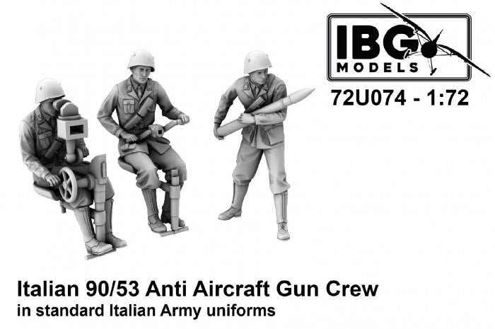 IBG 72U074 Italian 90/53 Anti Aircraft Gun Crew in standard uniforms (3d printed set - 3 figures) 1/72
