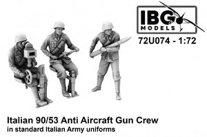 IBG 72U074 Italian 90/53 Anti Aircraft Gun Crew in standard uniforms (3d printed set - 3 figures) 1/72