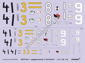 Kagero 97005 JG 2. Jagdgeschwader &amp;quot;Richthofen&amp;quot; (decals) EN – imagen 5