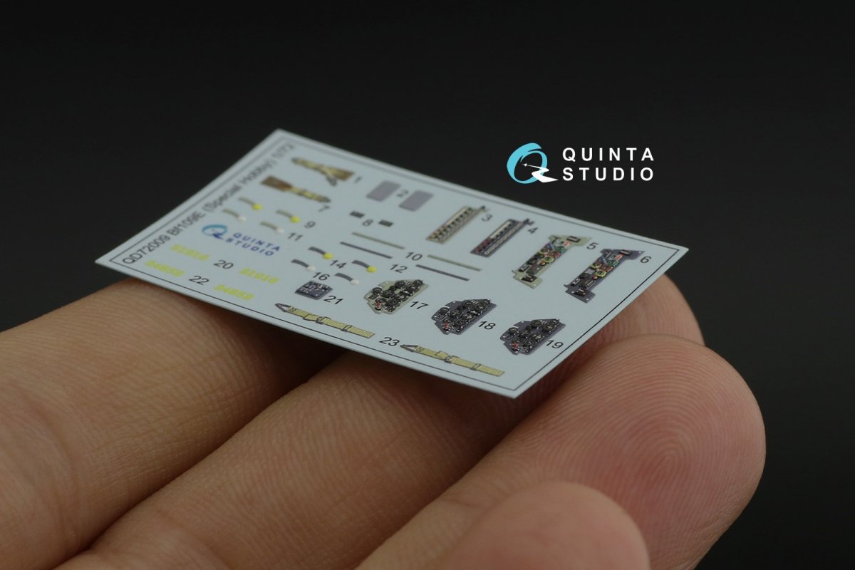 Quinta Studio QD72009 Bf 109E 3D-Printed &amp;amp; coloured Interior on decal paper (Special Hobby) 1/72 – immagine 5
