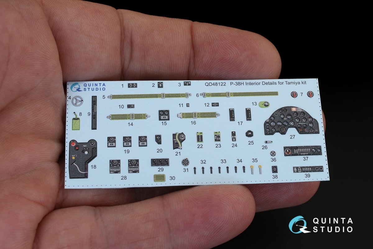 Quinta Studio QD48122 P-38H 3D-Printed &amp;amp; coloured Interior on decal paper (for Tamiya kit) 1/48 – imagen 5