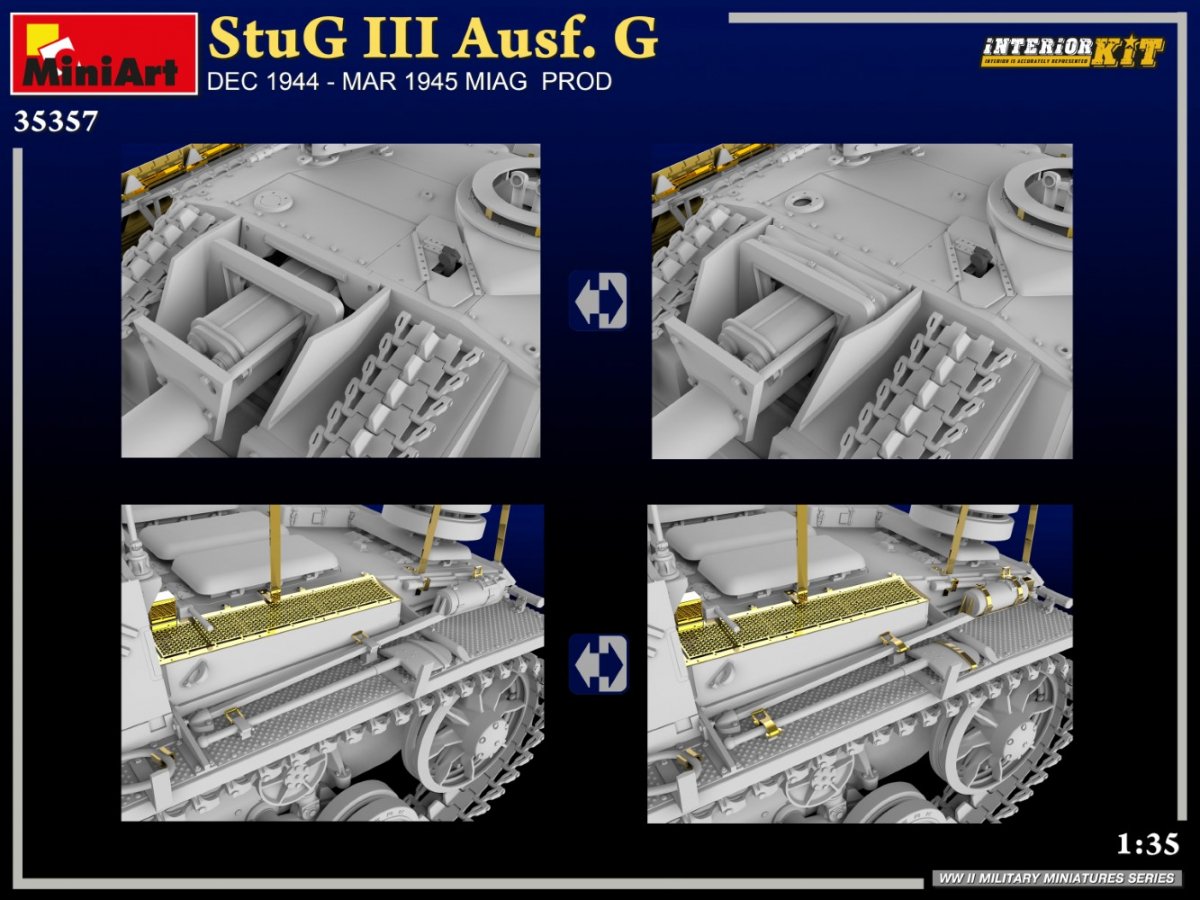MiniArt 35357 StuG III Ausf. G DEC 1944 – MAR 1945 MIAG PROD. INTERIOR KIT 1/35 – immagine 11