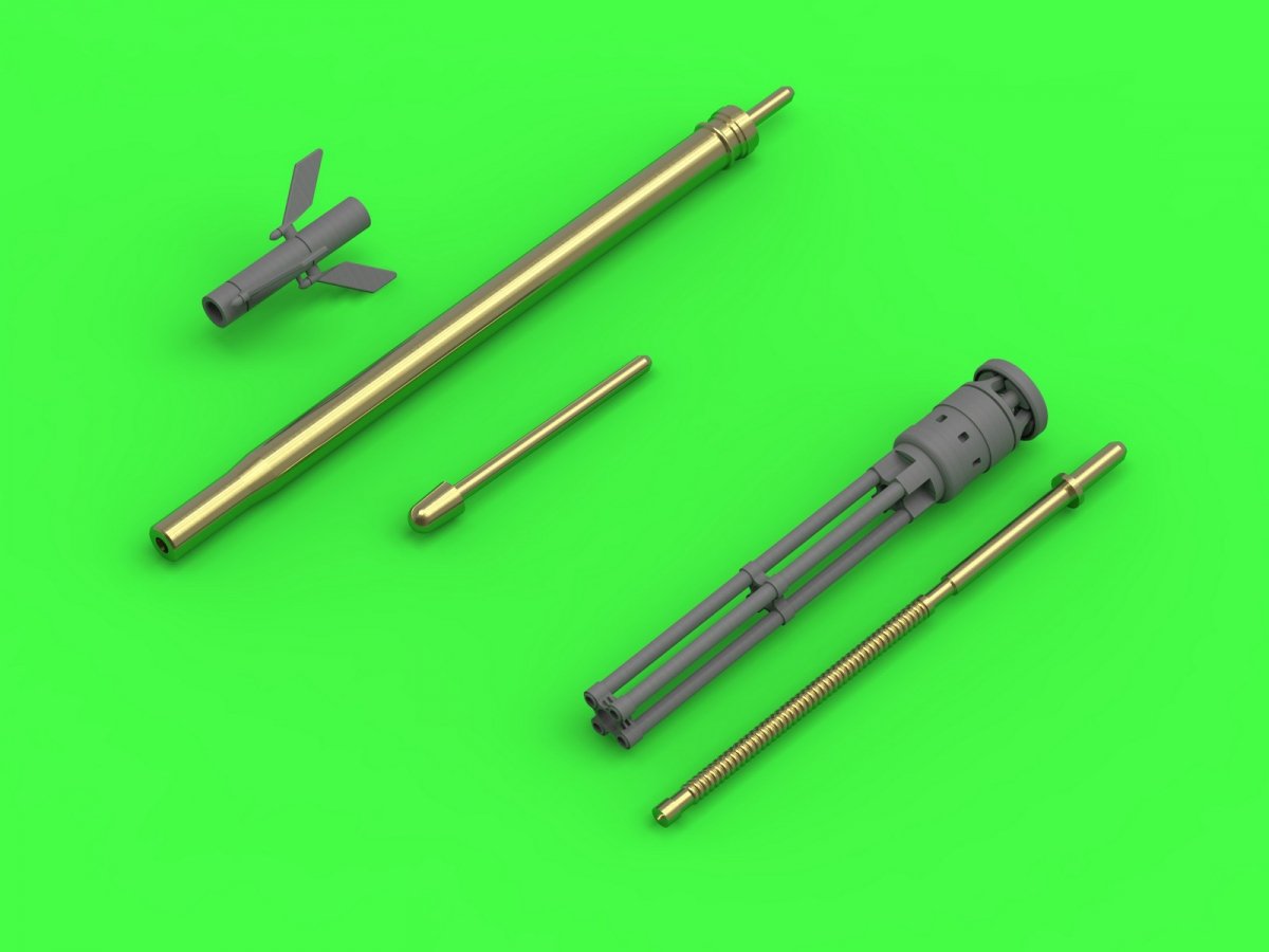 Master AM-48-126 Mi-24 (Hind D/E) - JakB-12.7 machine gun barrel and DUAS probe (metal and resin parts) 1/48 – immagine 2