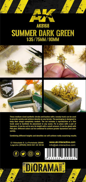 AK Interactive AK8168 SUMMER DARK GREEN SHRUBBERIES 75MM / 90MM 1/35 – imagen 3