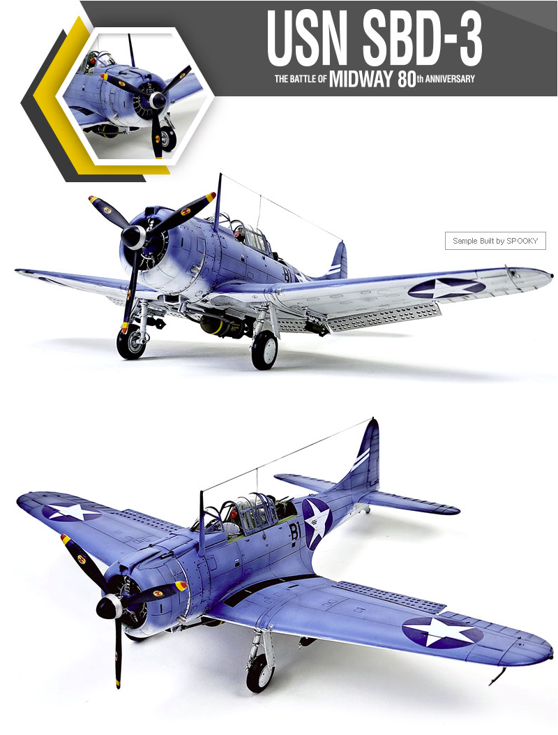 Maquette Academy 12345 USN SBD-3 « Bataille de Midway » au 1/48 – image 3