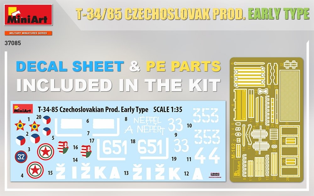 MiniArt 37085 T-34/85 CZECHOSLOVAK PROD. EARLY TYPE 1/35 – immagine 7