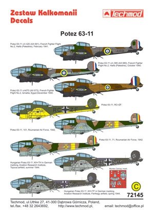 Techmod 72145 - Potez 63-11 1/72 – zdjęcie 2