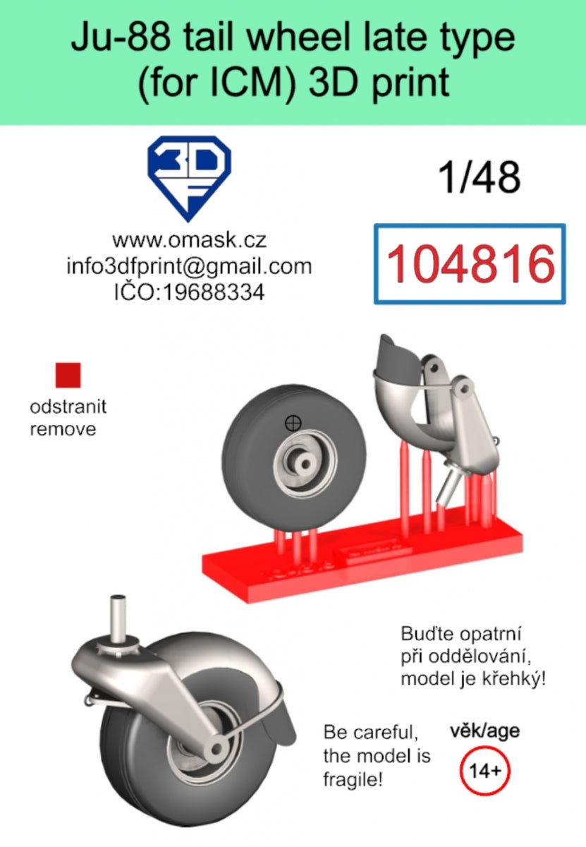 Omask 104816 Ju-88 tail wheel late type 3D print (for ICM) 1/48 – imagen 2