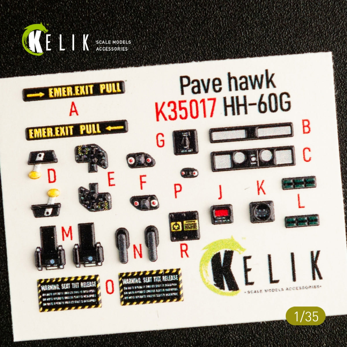 KELIK K35017 HH-60G PAVE HAWK INTERIOR 3D DECALS FOR KITTY HAWK KIT 1/35 – imagen 2