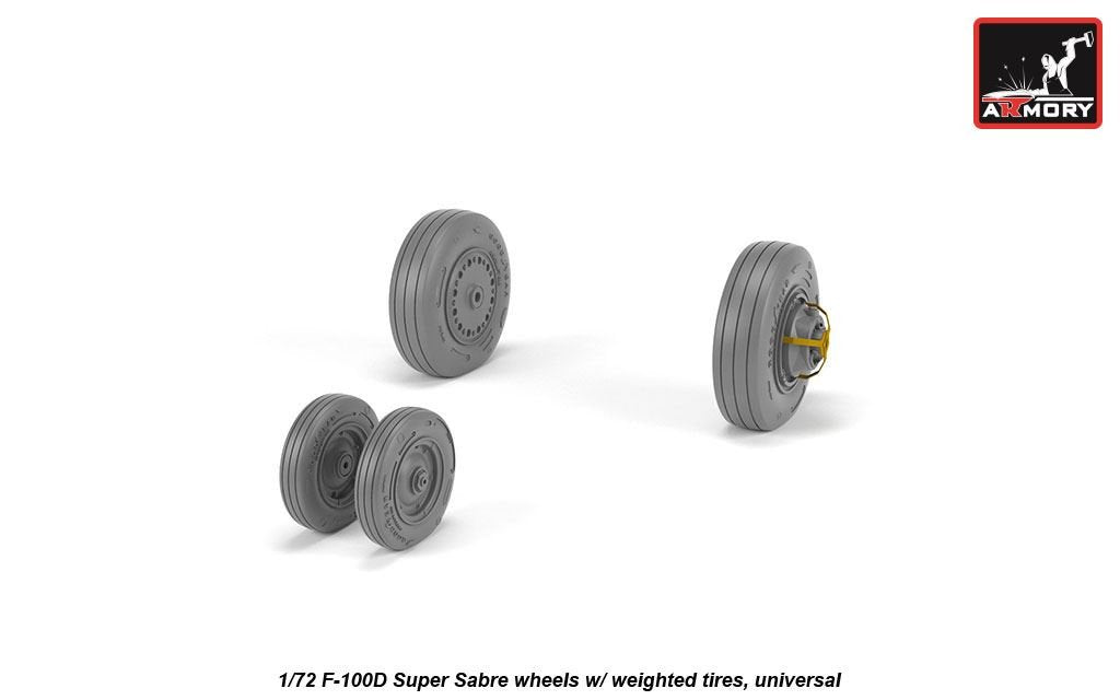 Armory Models AW72319 F-100D Super Sabre wheels w/ weighted tyres 1/72 – immagine 2