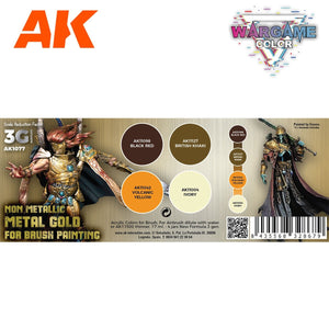 AK Interactive AK1077 WARGAME COLOR SET. NON METALLIC METAL GOLD 4x17 ml – imagen 2