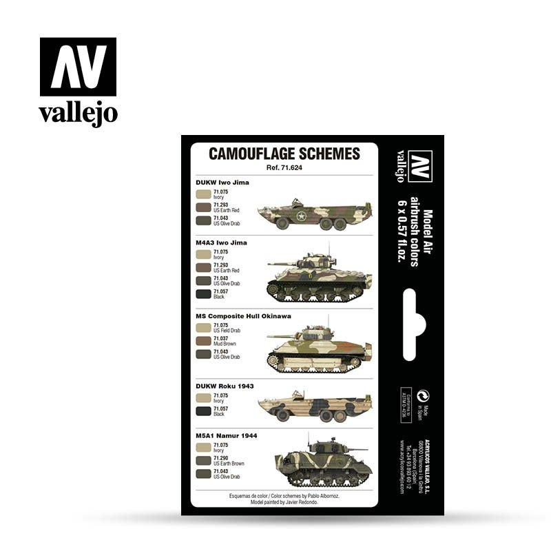 Vallejo 71624 WWII USMC Colors Sand Patterns 1942-1945 6x17ml – imagen 2