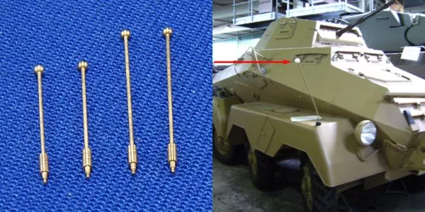 Marqueurs de contour RB modèle 35A01 : 2 x 13,8 mm et 2 x 17,9 mm pour différents véhicules militaires à l'échelle 1/35