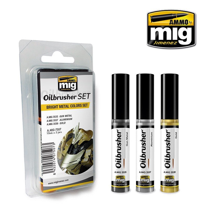 Ensemble de munitions Mig Jimenez 7507 aux couleurs métal brillant