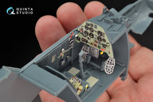Intérieur imprimé en 3D et coloré sur papier décalcomanie Quinta Studio QD32047 Bf 109E-1 (pour maquette Eduard) 1/32 – image 3