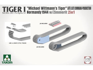 Takom 2201 Tiger I Late Production w/zimmerit Normandy 1944 Sd.Kfz. 181 Pz.Kpfw. VI Ausf. E &amp;quot;Michael Wittmann&amp;#39;s Tiger&amp;quot;(Late/Late Command) 1/35 – imagen 7