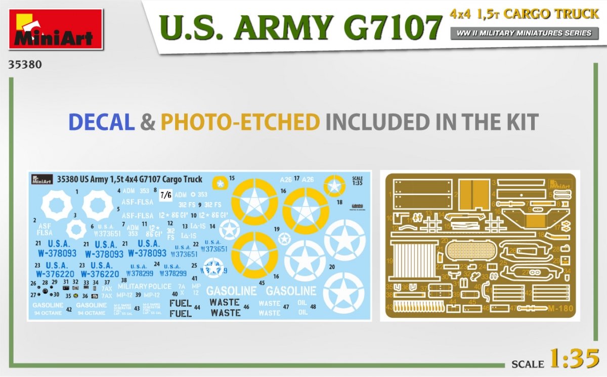 MiniArt 35380 U.S. ARMY G7107 4X4 1,5t CARGO TRUCK 1/35 – imagen 2