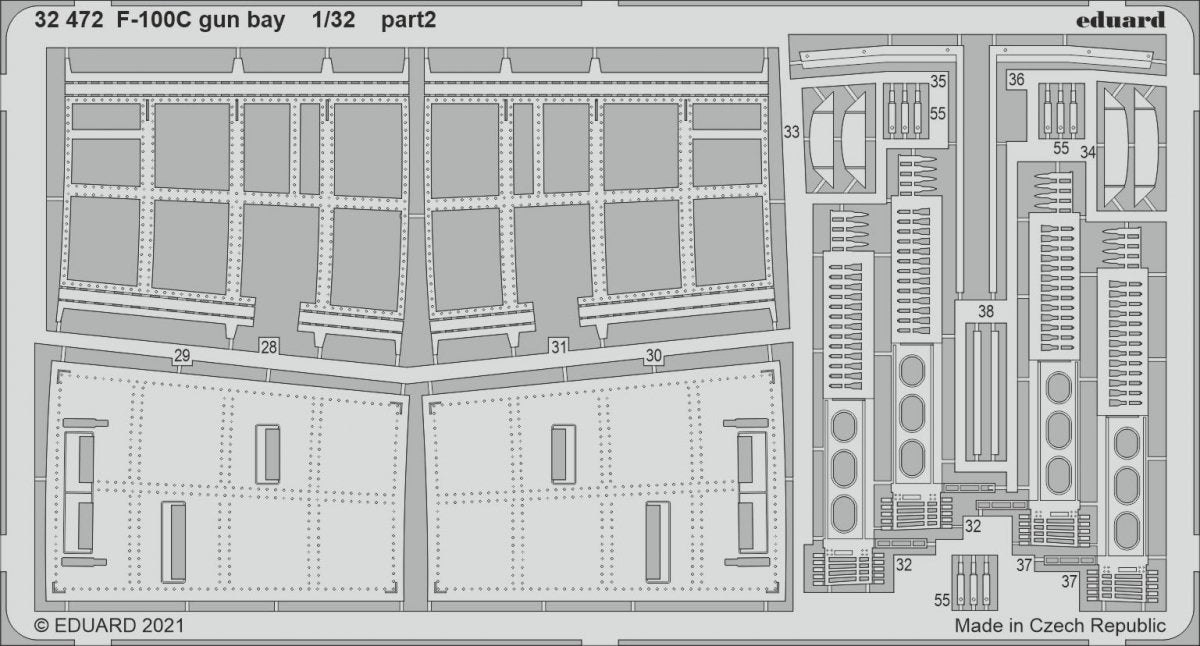 Eduard 32472 F-100C gun bay TRUMPETER 1/32 – imagen 2