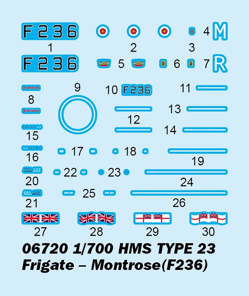 Trumpeter 06720 Frégate HMS TYPE 23 – Montrose (F236) 1/700 – image 4