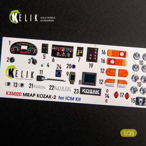 KELIK K35020 KOZAK-2 UKRAINIAN MRAP 3D DECALS FOR ICM KIT 1/35 – Bild 2