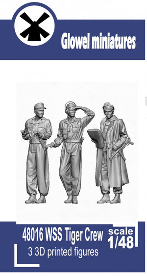 Glowel Miniatures 48016 WSS Tiger crew (3 figurines, imprimées en 3D) 1/48