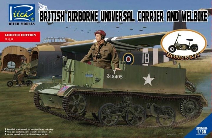 Riich Models RV35034 British Airborne Universal Carrier and welbike 1/35