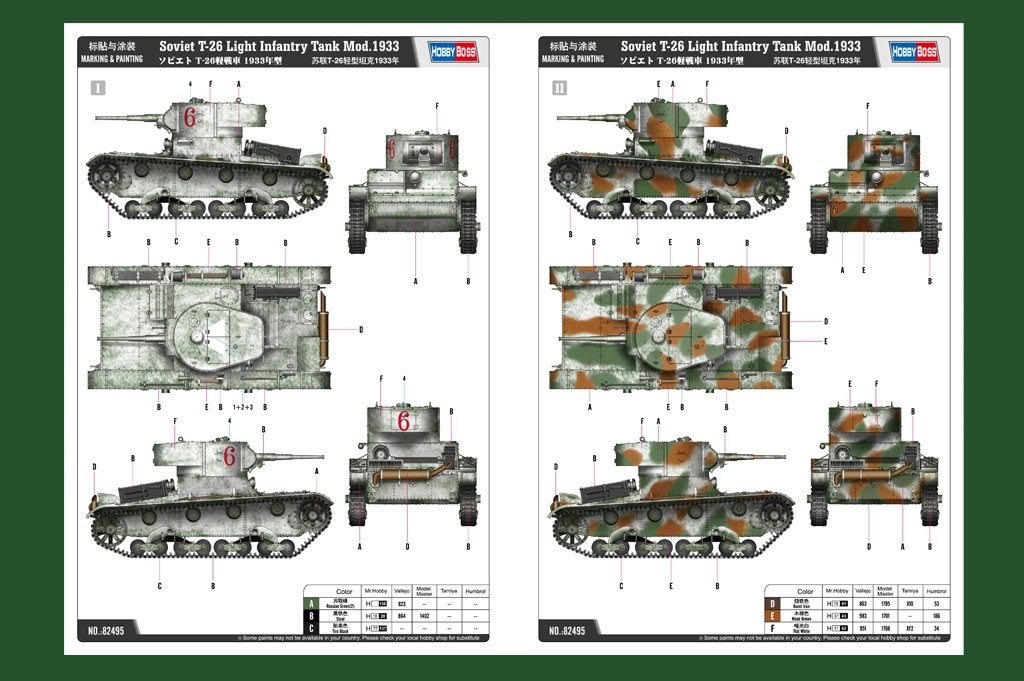 Hobby Boss 82495 Soviet T-26 Light Infantry Tank Mod.1933 1/35 – imagen 3