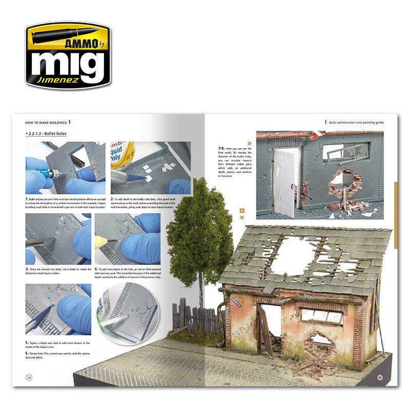 AMMO of Mig Jimenez 6135 HOW TO MAKE BUILDINGS. BASIC CONSTRUCTION AND PAINTING GUIDE (English) – imagen 7