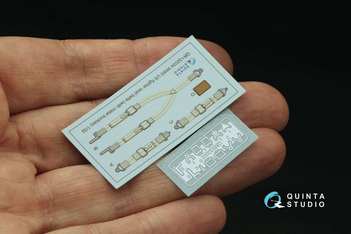 Ceintures de sécurité pour avions de chasse américains de la Seconde Guerre mondiale Quinta Studio QR+32034 (avec boucles métalliques) (Tous les kits) 1/32 – image 9