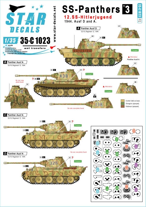 Star Decals 35-C1023 SS-Panthers n° 3 1/35