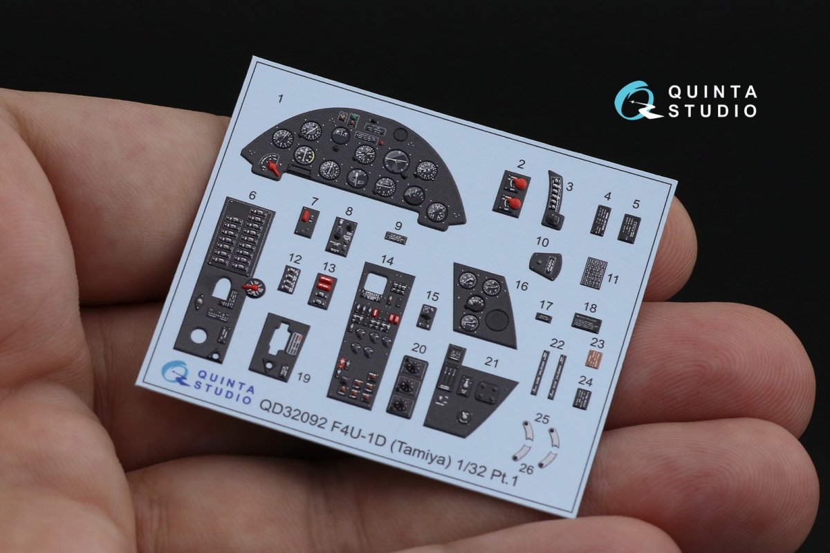 Quinta Studio QD32092 F4U-1D 3D-Printed &amp;amp; coloured Interior on decal paper (Tamiya) 1/32 – Bild 4