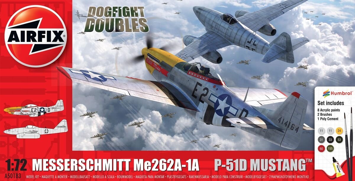 Airfix 50183 Messerschmitt Me262 &amp;amp; P-51D Mustang Dogfight Double - Gift Set 1/72