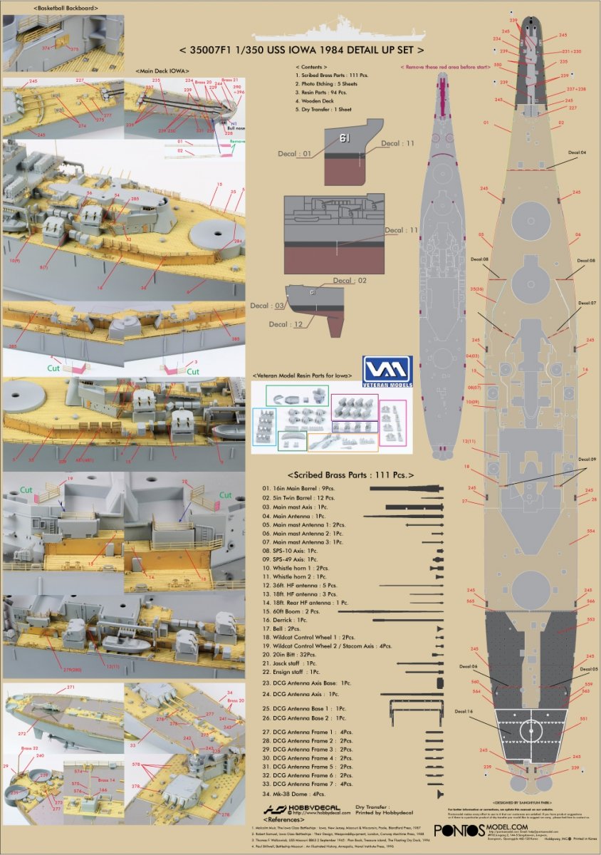 Pontos 35007F1 USS BB-61 Iowa 1984 Detail Up Set 1/350 – Bild 2