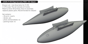 Eduard 672376 P-51D 165gal fuel tanks PRINT EDUARD 1/72