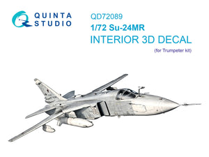 Quinta Studio QD72089 Su-24MR 3D-Printed &amp;amp; coloured Interior on decal paper (Trumpeter) 1/72