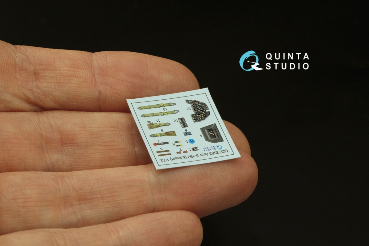 Quinta Studio QD72063 Avia S-199 3D-Printed &amp;amp; coloured Interior on decal paper (Eduard) 1/72 – immagine 5