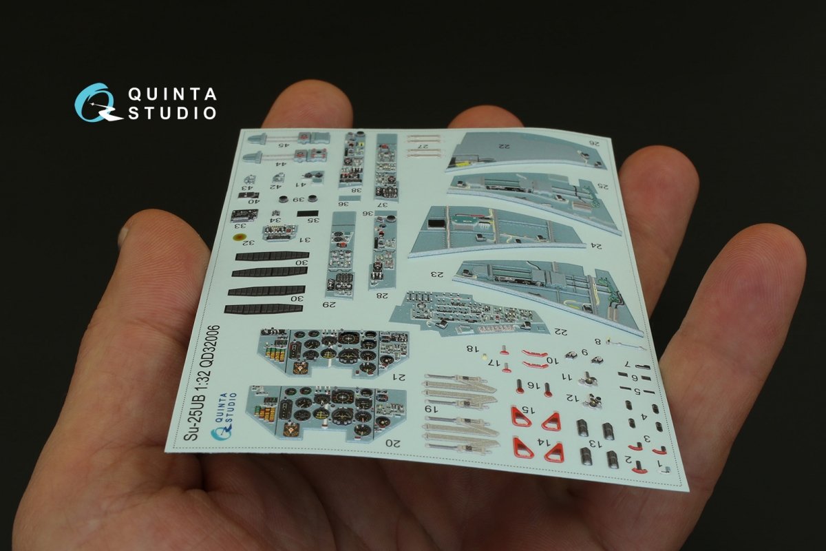 Quinta Studio QD32006 Su-25UB 3D-Printed &amp;amp; coloured Interior on decal paper (for Trumpeter kit) 1/32 – imagen 4