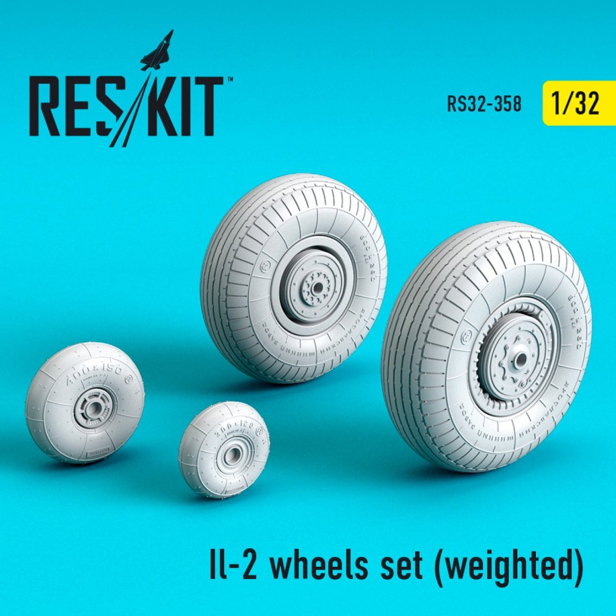 RESKIT RS32-0358 IL-2 WHEELS SET (WEIGHTED) 1/32
